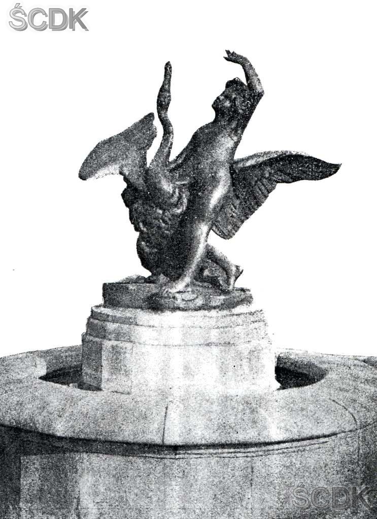 Fontanna ,,Chłopiec z łabędziem”, Królewska Huta, 1833 r., wg: ,,Oberschlesien” 1916/1917