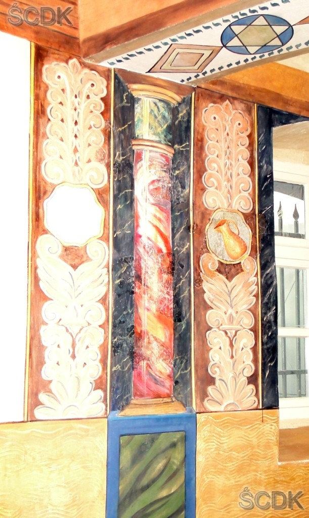 Fragment ściany północnej z przedstawieniem dzbanka (stan: listopad 2011 r.)