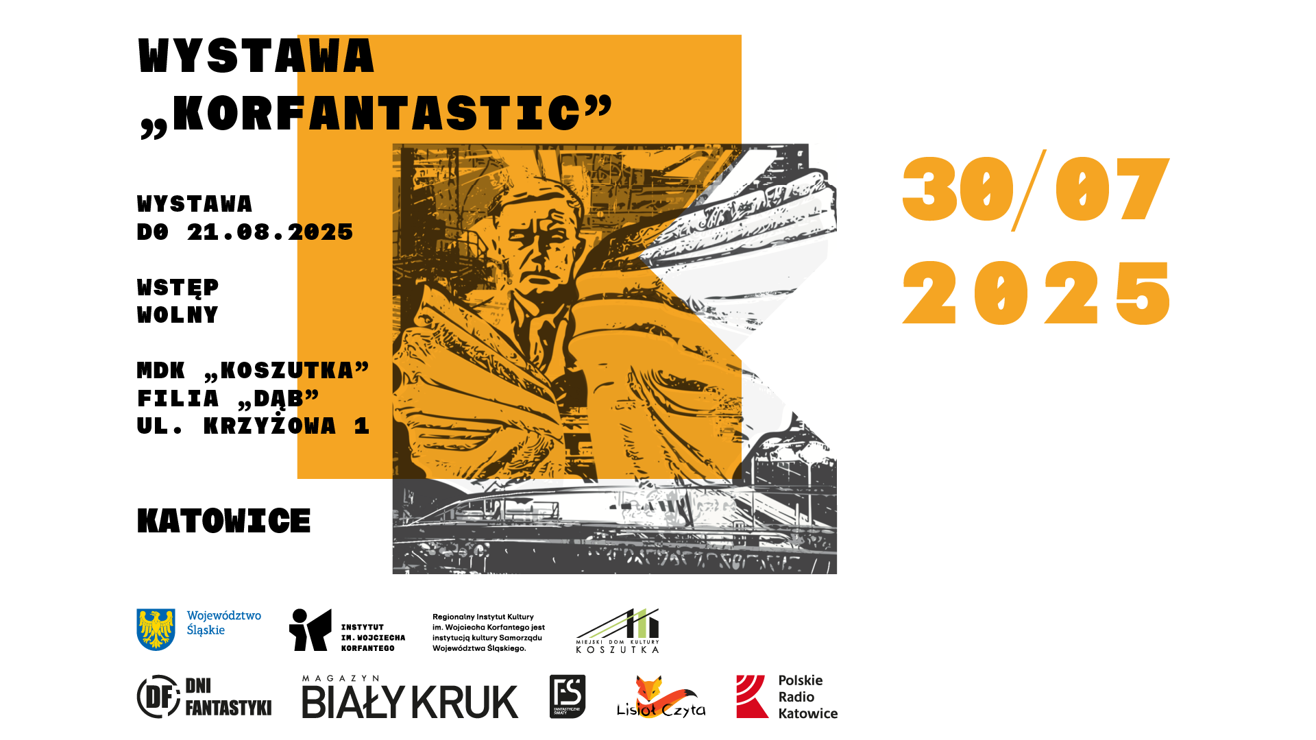 Grafika do wystawy "Korfantastic, która odbędzie się w MDK "Koszutka" w filii "Dąb"