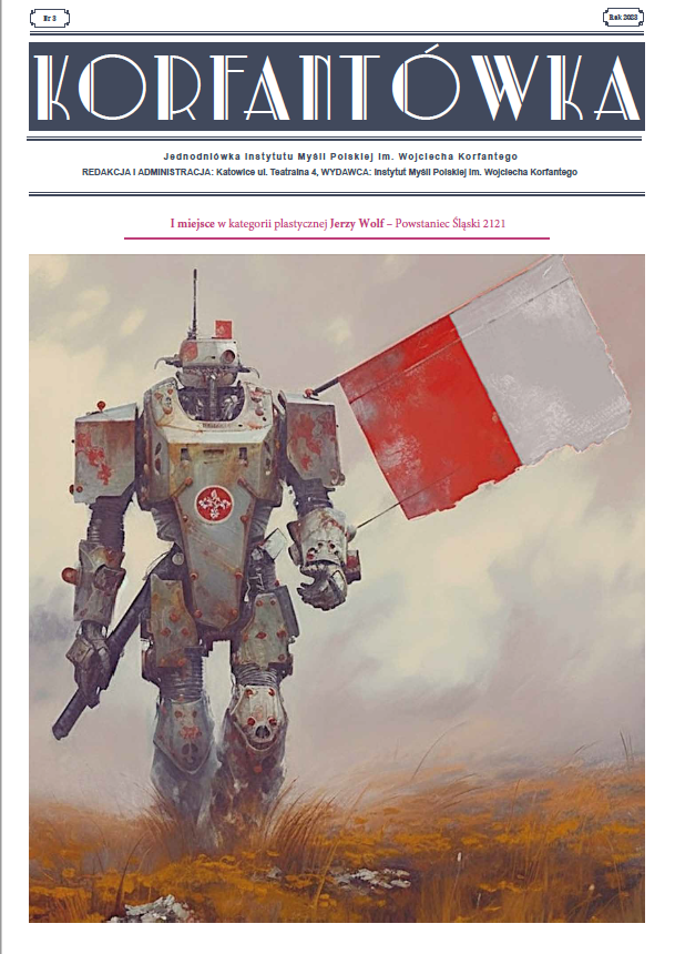 Okładka czasopisma Korfantówka nr 3/2023. Na okładce praca Jerzego Wolfa – Powstaniec Śląski 2121