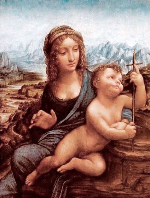Madonna z kądzielą szkoły Leonarda da Vinci, 