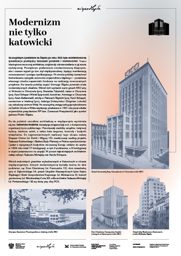 Plansza 9 - wystawy #Śląsk Wspólna Sprawa. Zawiera informacje o modernizmie