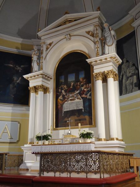 Ustroń, ołtarz z obrazem „Ostatnia Wieczerza” (proj. arch. Ruprecht 1883)