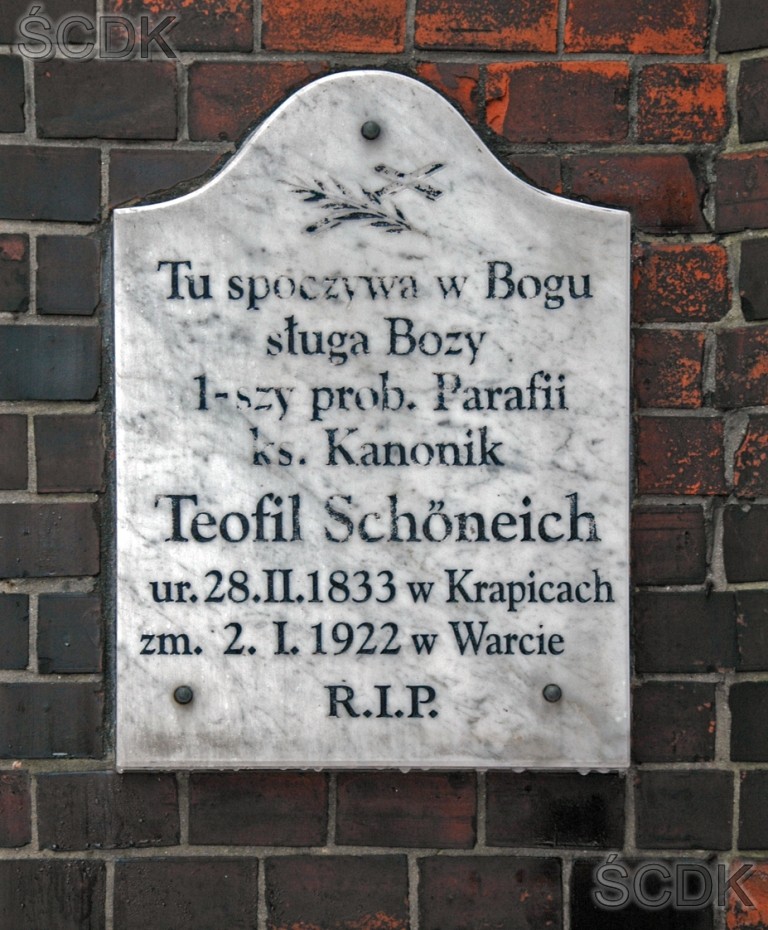 Tabliczka nagrobkowa Teofila Schoneicha