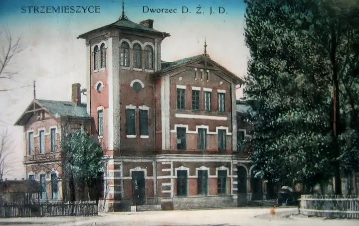 Stara fotografia dworca Strzemieszyce