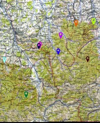 Źródło: Spezialkarte der Beskiden für Touristen, Masstab 1:150 000. Składnica Map Biblioteki Wydziału Nauk o Ziemi Uniwersytetu Śląskiego, MAPSTER [Mapy topograficzne i turystyczne inne (niemieckie)] http://igrek.amzp.pl/details.php?id=11785291 [dostęp: 06.06.2017]
