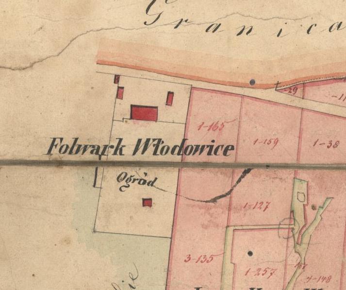 Plan folwarku we Włodowicach z 1853 roku