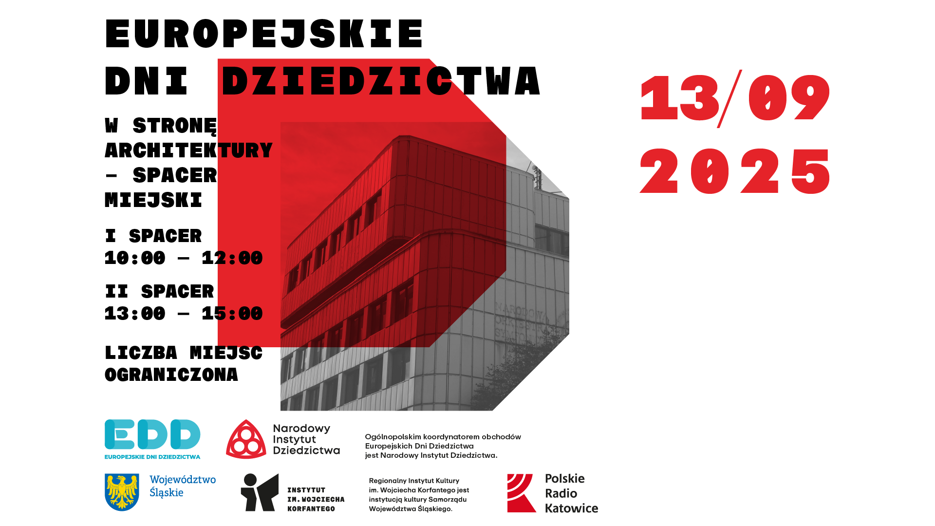 Grafika zapowiadająca wydarzenie "W stronę architektury - spacer miejski" w ramach Europejskich Dni Dziedzictwa