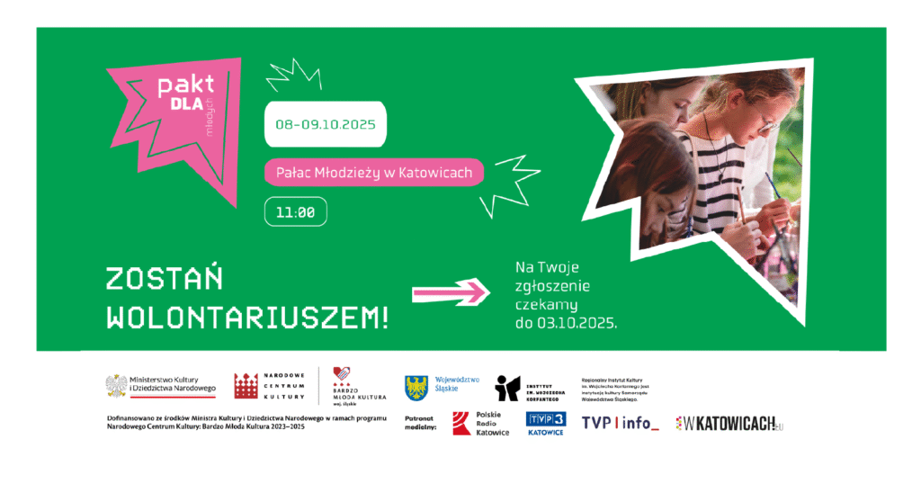 Zostań wolontariuszem podczas konferencji PAKT DLA MŁODYCH / grafika