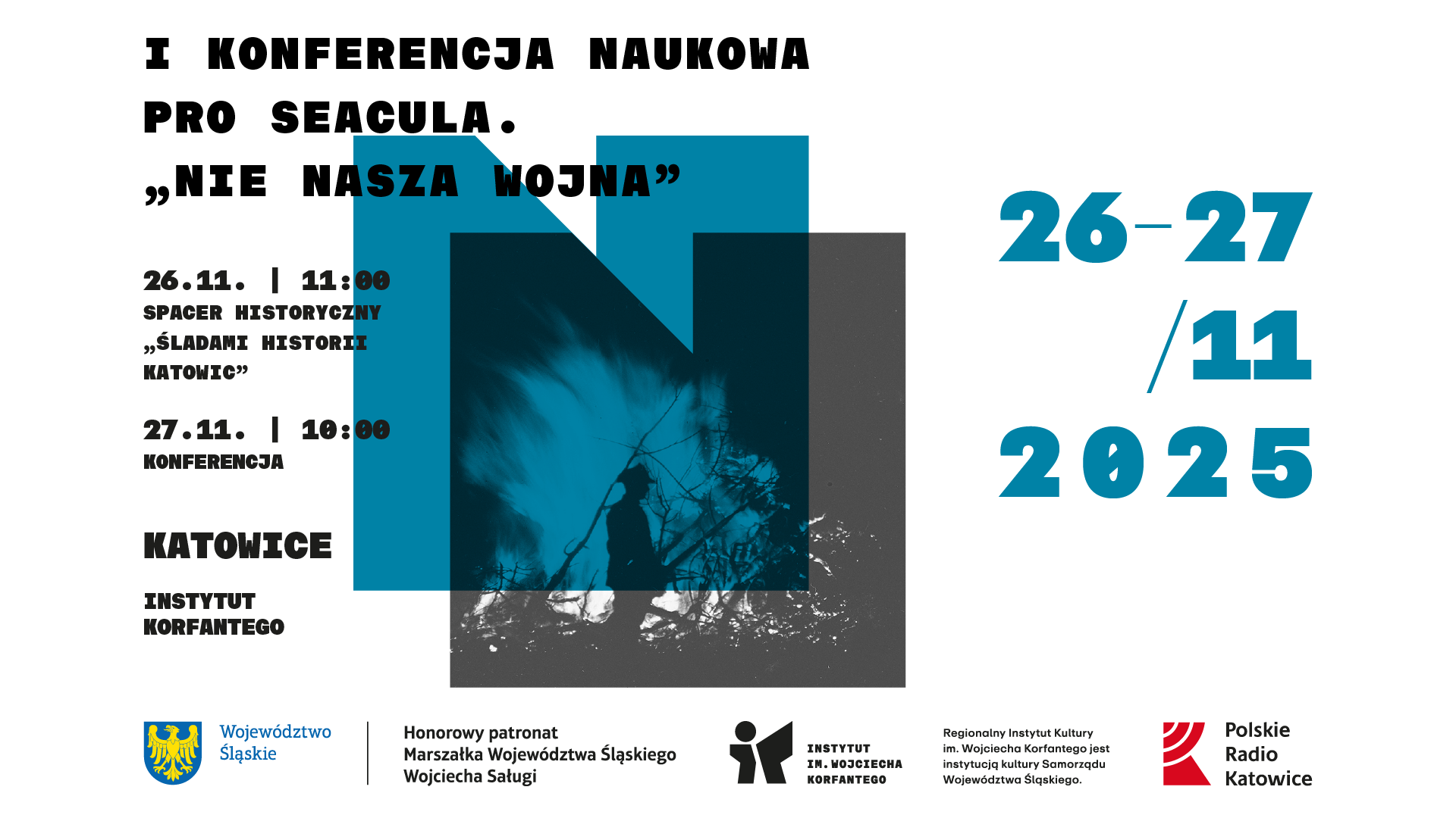 Grafika zapowiadająca konferencje historyczno-polemologiczną