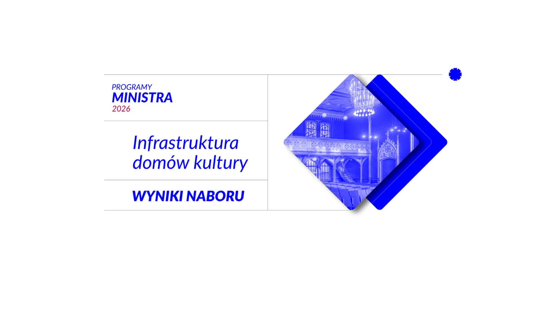 Grafika z informacją o wynikach naboru programu Infrastruktura domów kultury